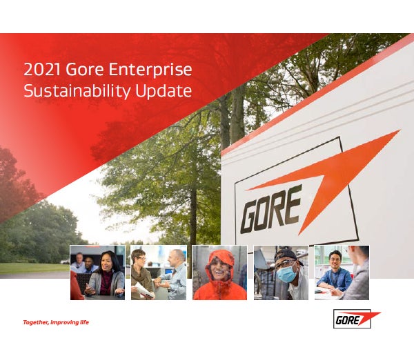 The cover of the Gore sustainability update