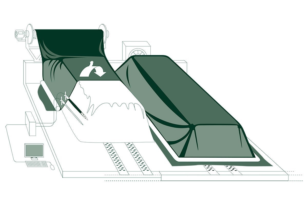 graphic outline of gore cover installation
