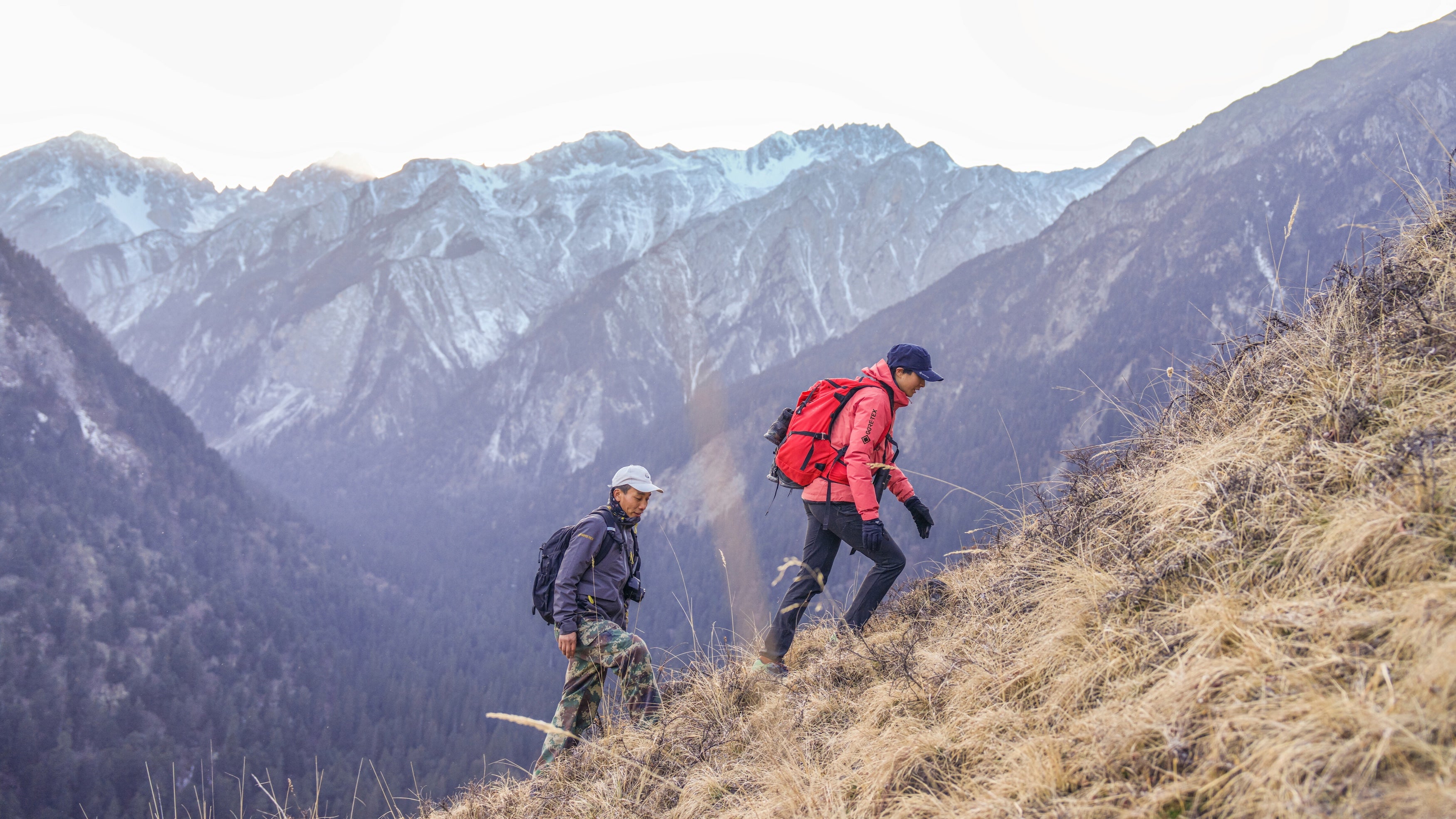 mountain hikers in gore-tex gear