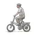電動アシスト自転車に乗る人のイラスト