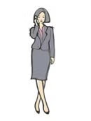 スマートフォンで通話する女性のイラスト
