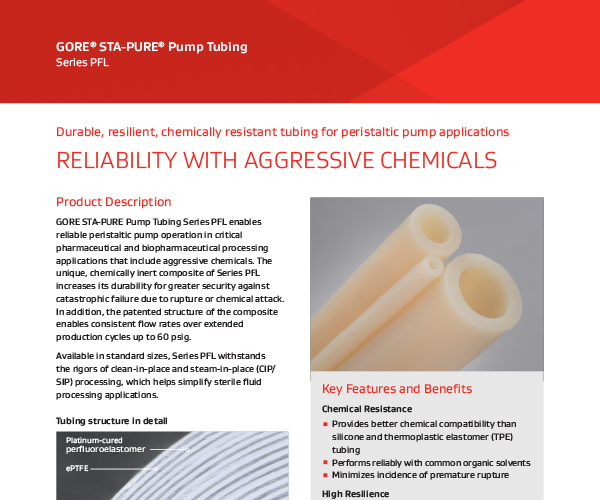 STA-PURE Pump Tubing Series PFL Data Sheet