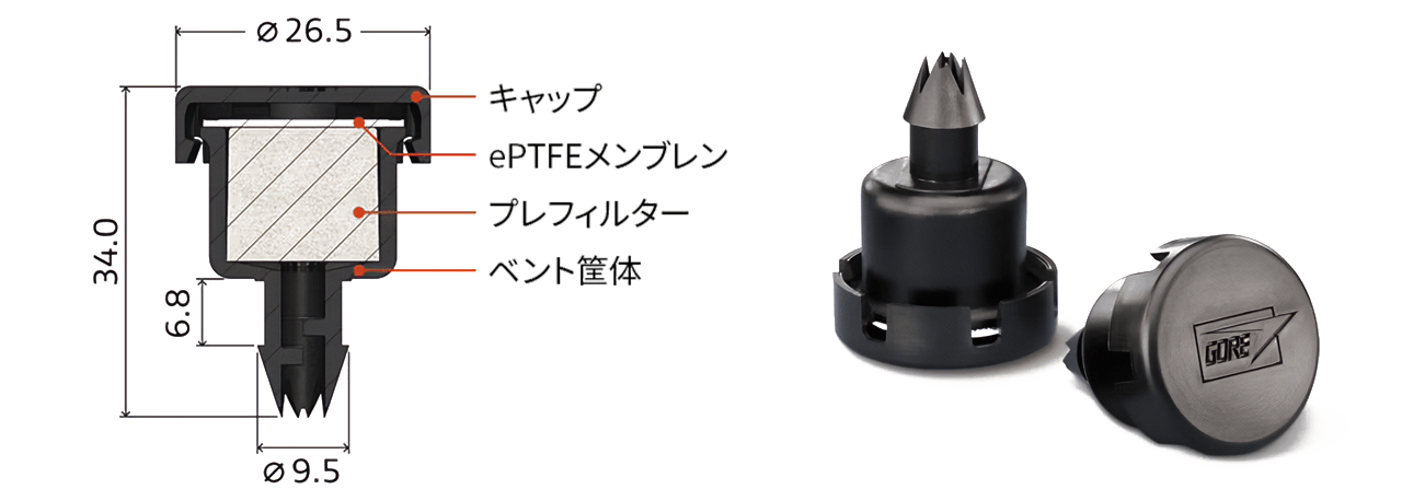 A comparison of a cross-section of Tube-mount vents vs the actual product.
