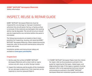 GORE® SKYFLEX® Aerospace Materials Inspect, Reuse and Repair Guide