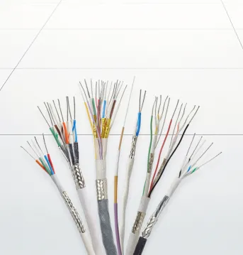Closeup of multiple High-speed Data Cables